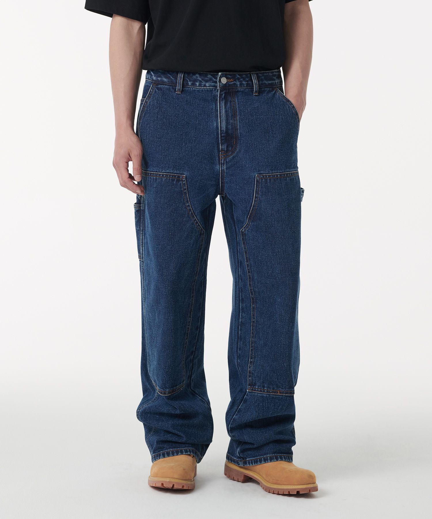 MUSINSA | MUSINSA STANDARD Denim wide double knee carpenter