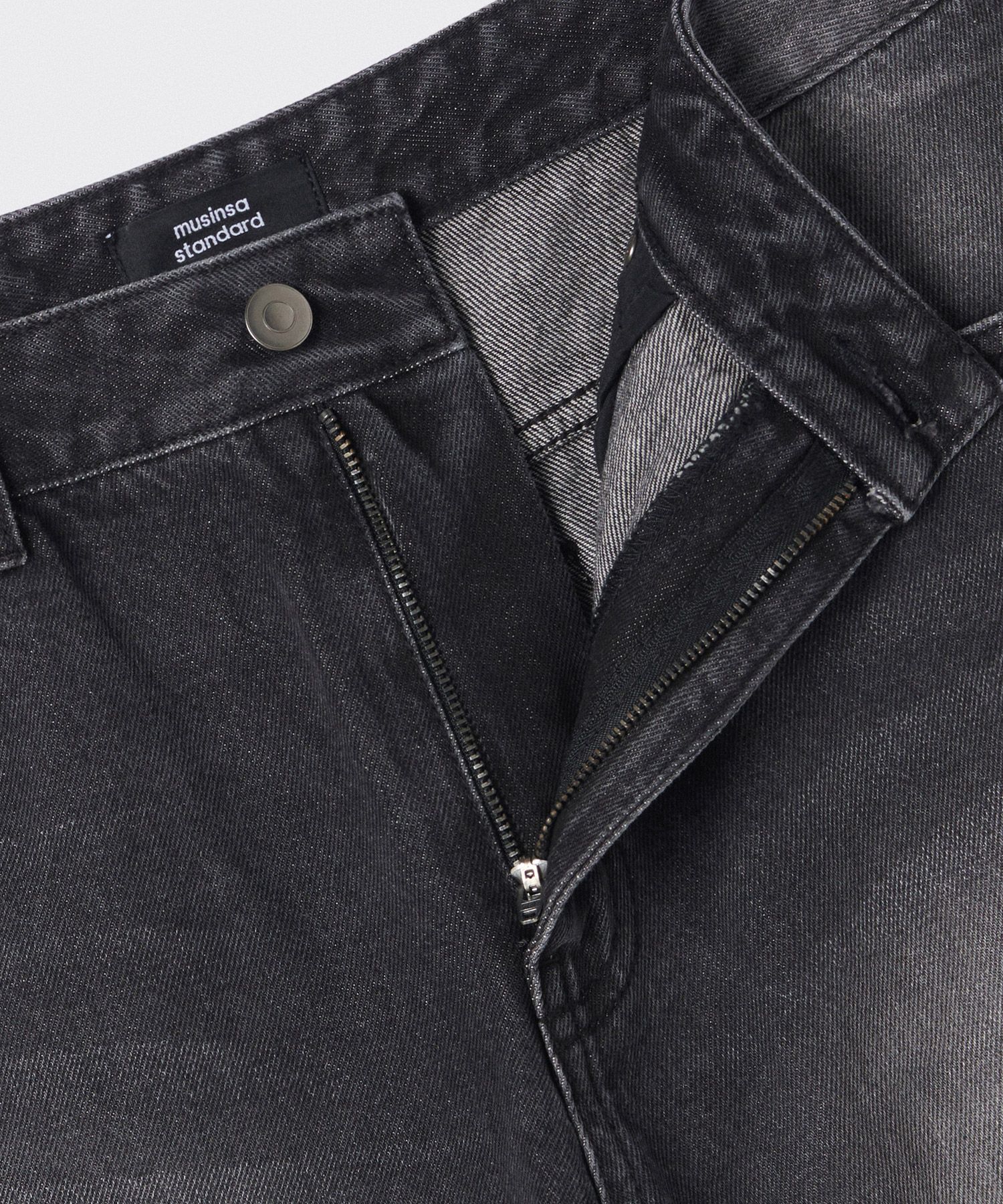 MUSINSA | MUSINSA STANDARD Big brush wide denim pants [black]