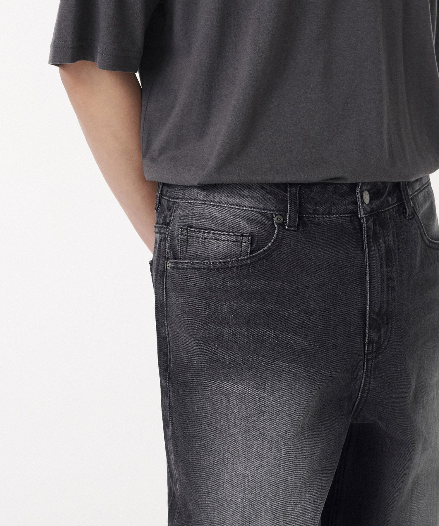 MUSINSA | MUSINSA STANDARD Big brush wide denim pants [black]