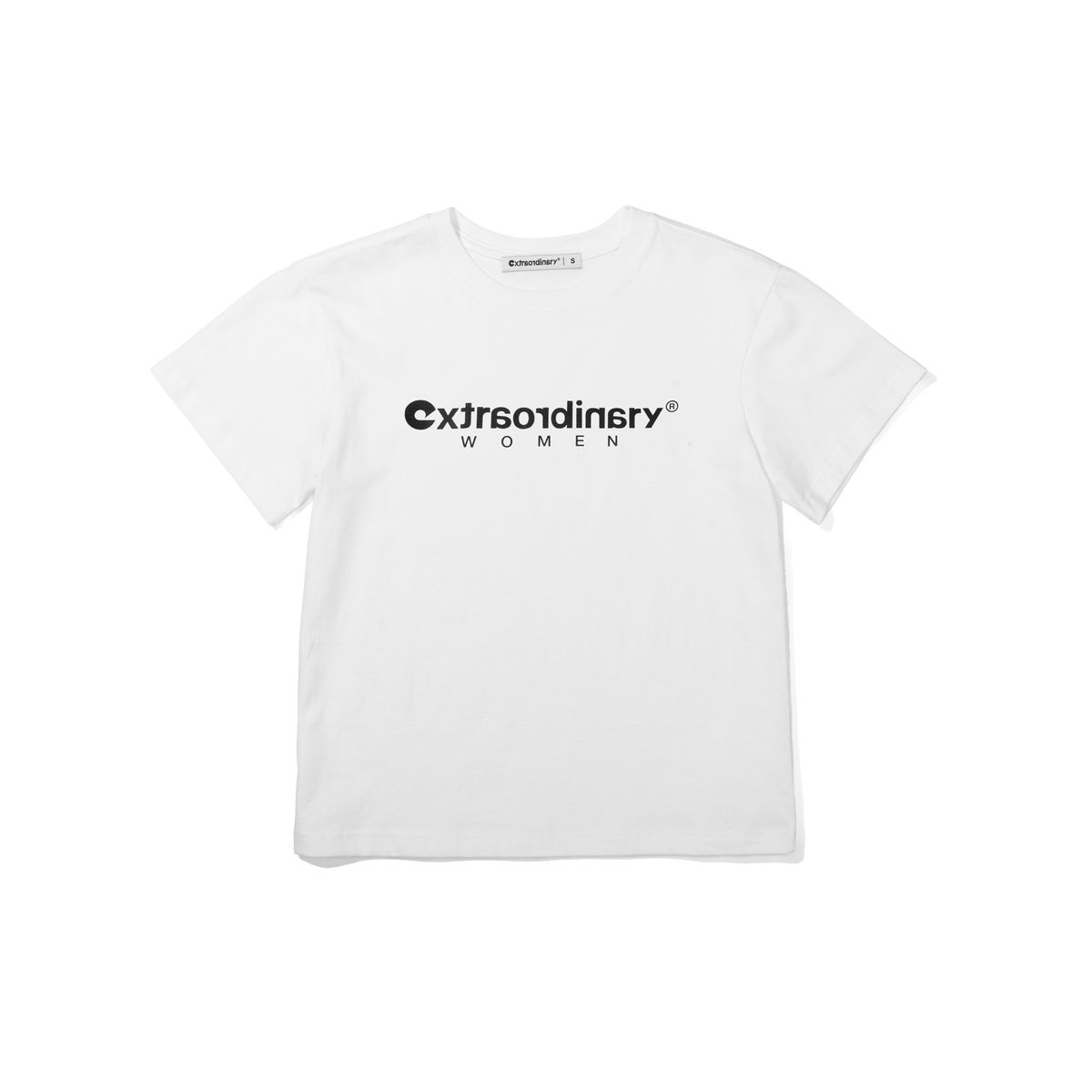 엑스트라오디너리(EXTRAORDINARY) WOMEN BASIC LOGO TEE   OFF WHITE