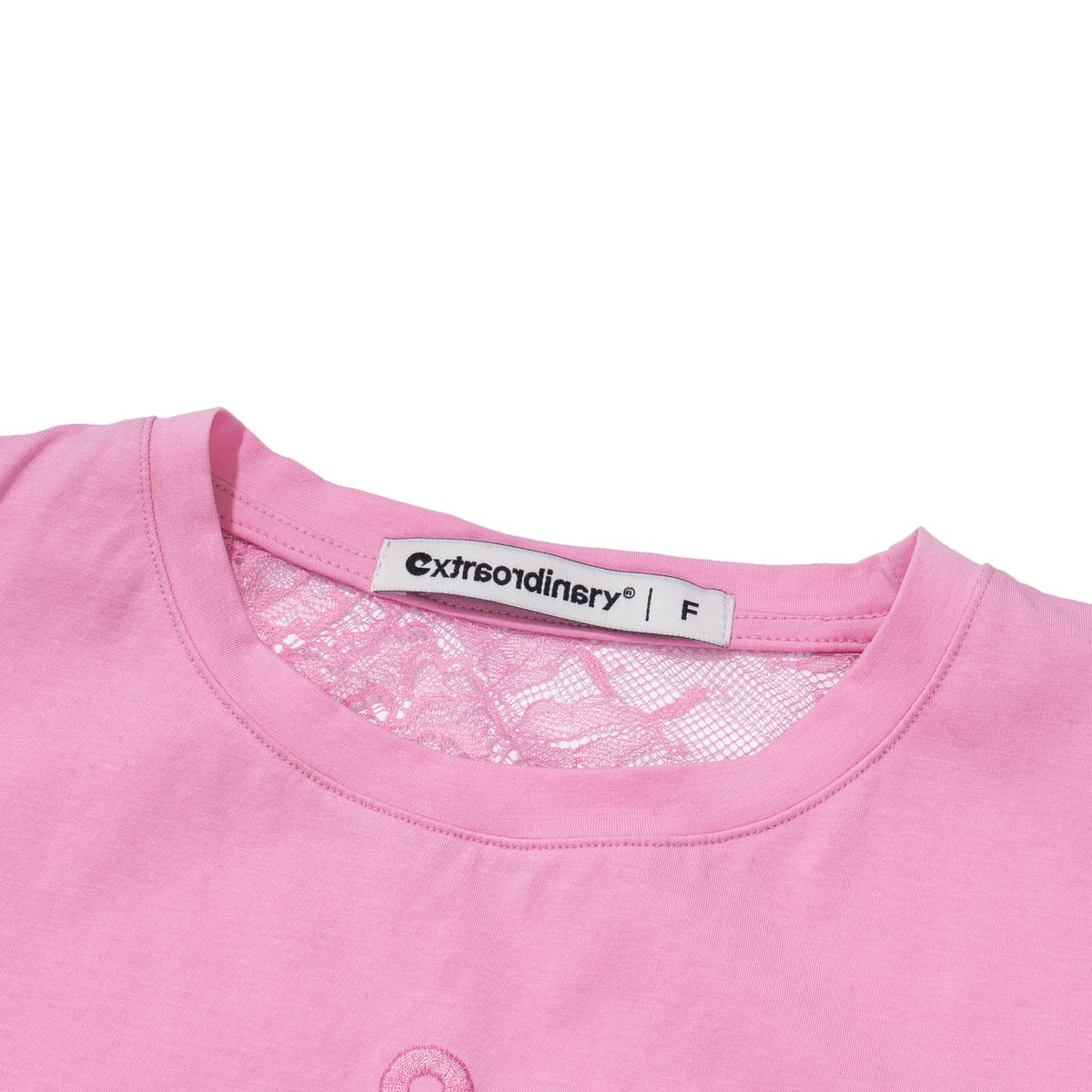 엑스트라오디너리(EXTRAORDINARY) WOMEN  SYMBOL LACE TEE   PINK