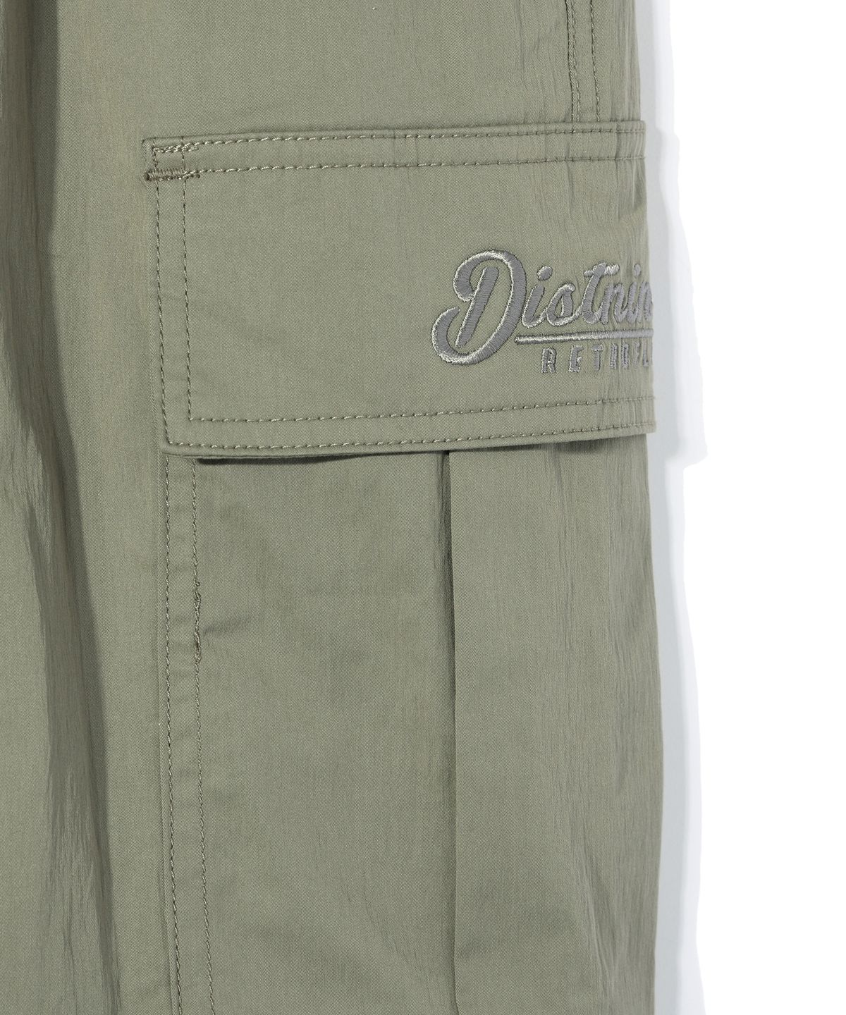 디스트나인(DISTN9NE) 와이드 파라슈트 로고 카고 팬츠 KHAKI (LO3PU724-048)