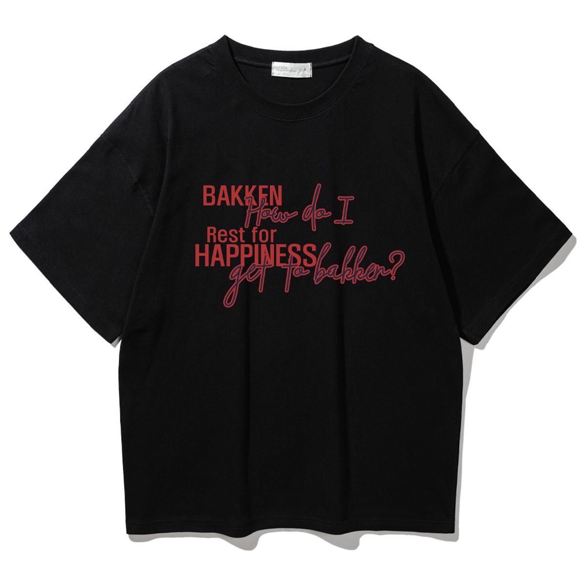 바켄(BAKKEN) Happiness 반팔티셔츠 BK3987_블랙