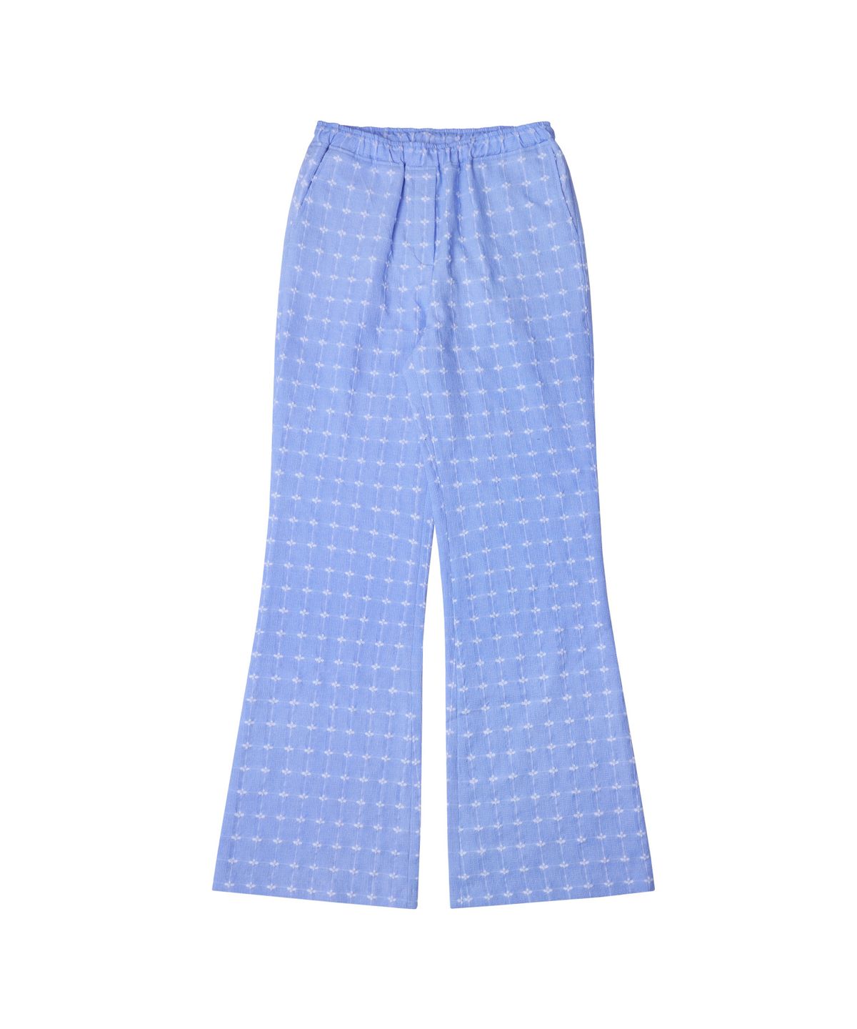 반원 아틀리에(VANONE ATELIER) P3195 플라워 부츠컷 팬츠_Blue