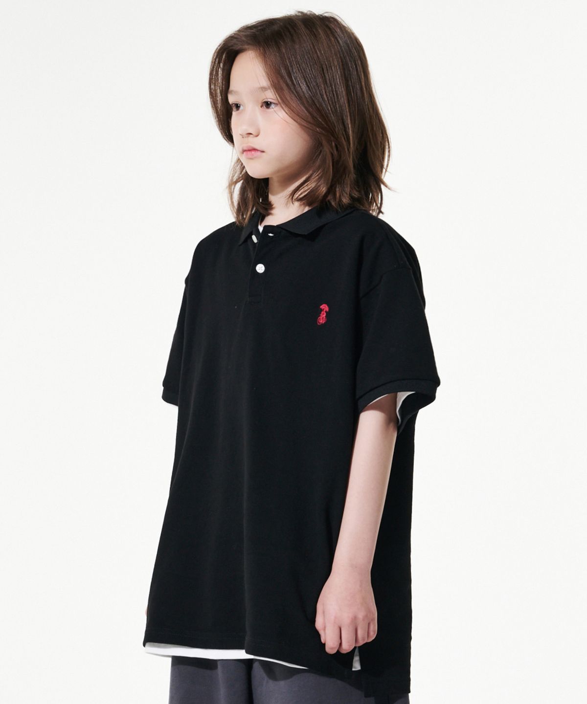 테이크이지 키즈(TAKEASY KIDS) 자이언트핏 피케 티셔츠(블랙)
