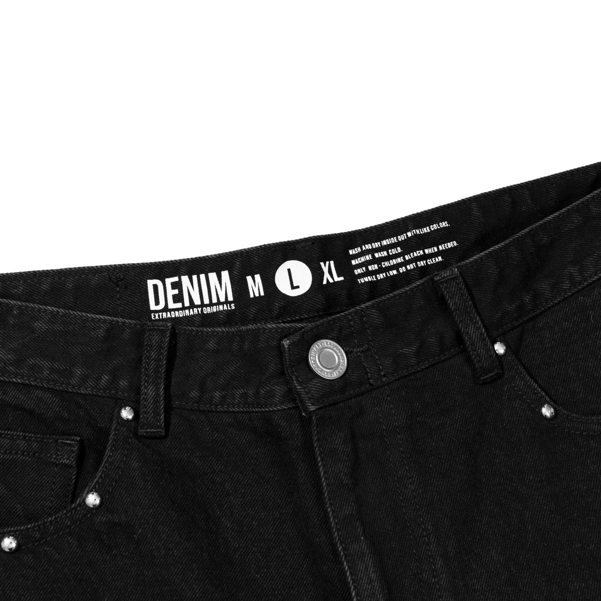 엑스트라오디너리(EXTRAORDINARY) STUDS DENIM SHORTS   BLACK