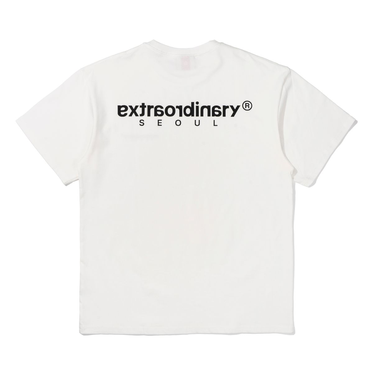 엑스트라오디너리(EXTRAORDINARY) 헤비코튼  BASIC SMALL LOGO TEE   WHITE