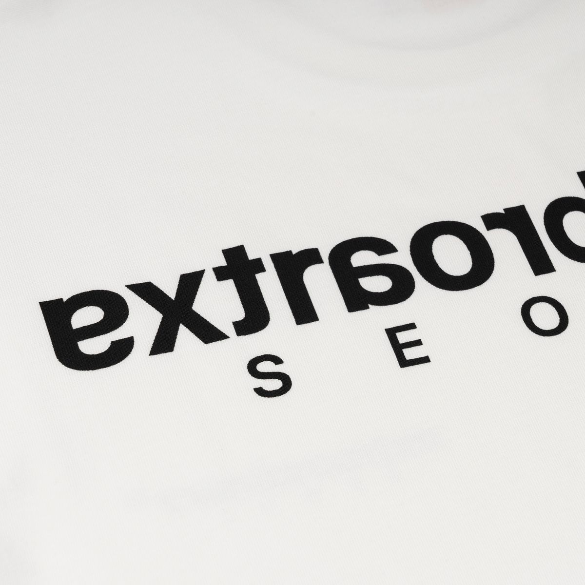 엑스트라오디너리(EXTRAORDINARY) 헤비코튼  BASIC SMALL LOGO TEE   WHITE