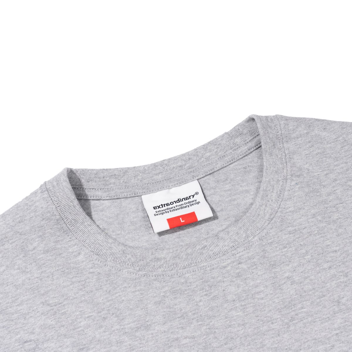 엑스트라오디너리(EXTRAORDINARY) 헤비코튼  BASIC SMALL LOGO TEE   M/GREY