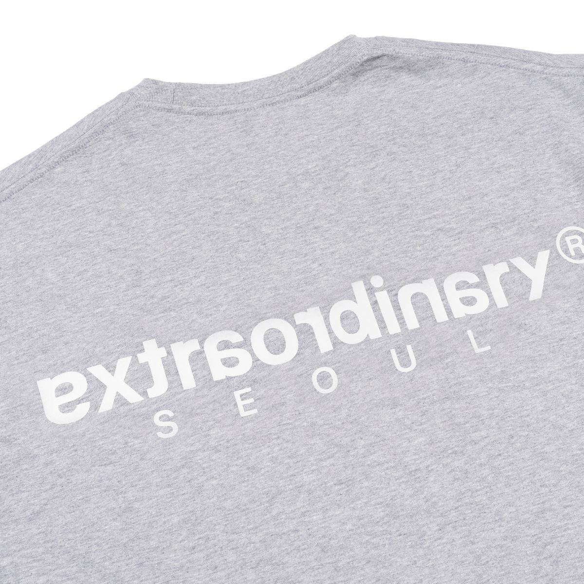 엑스트라오디너리(EXTRAORDINARY) 헤비코튼  BASIC SMALL LOGO TEE   M/GREY
