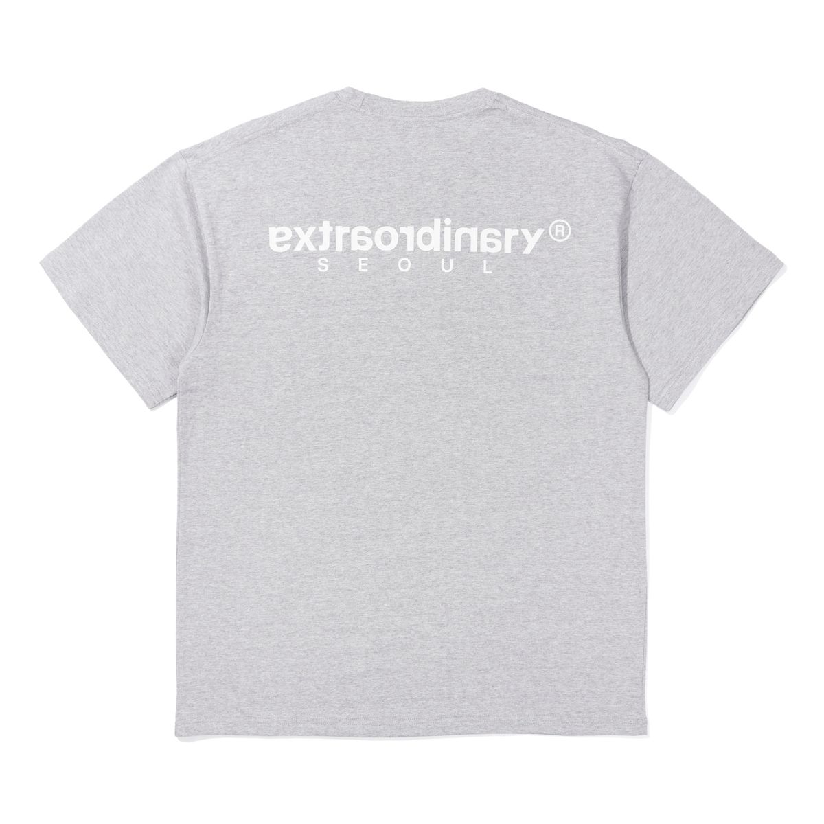 엑스트라오디너리(EXTRAORDINARY) 헤비코튼  BASIC SMALL LOGO TEE   M/GREY