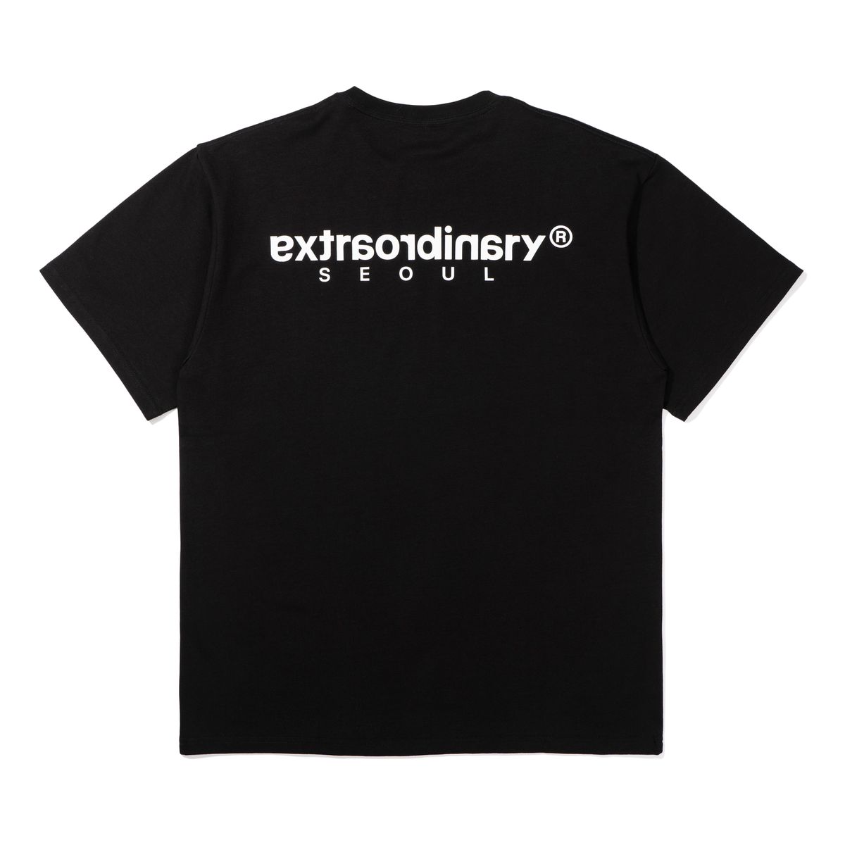 엑스트라오디너리(EXTRAORDINARY) 헤비코튼  BASIC SMALL LOGO TEE   BLACK