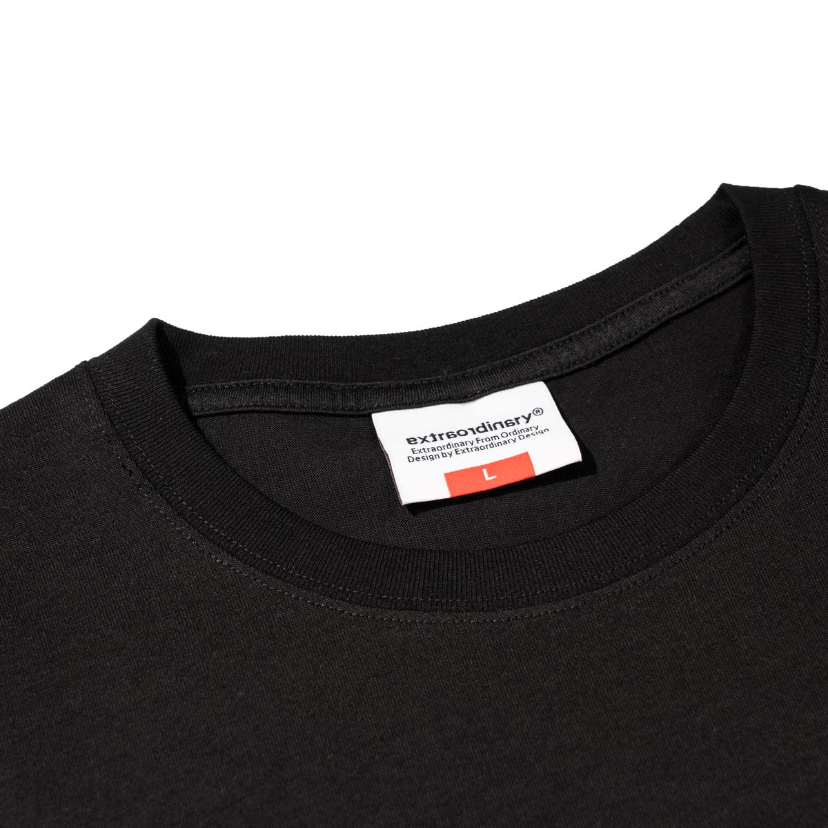 엑스트라오디너리(EXTRAORDINARY) 헤비코튼  BASIC SMALL LOGO TEE   BLACK