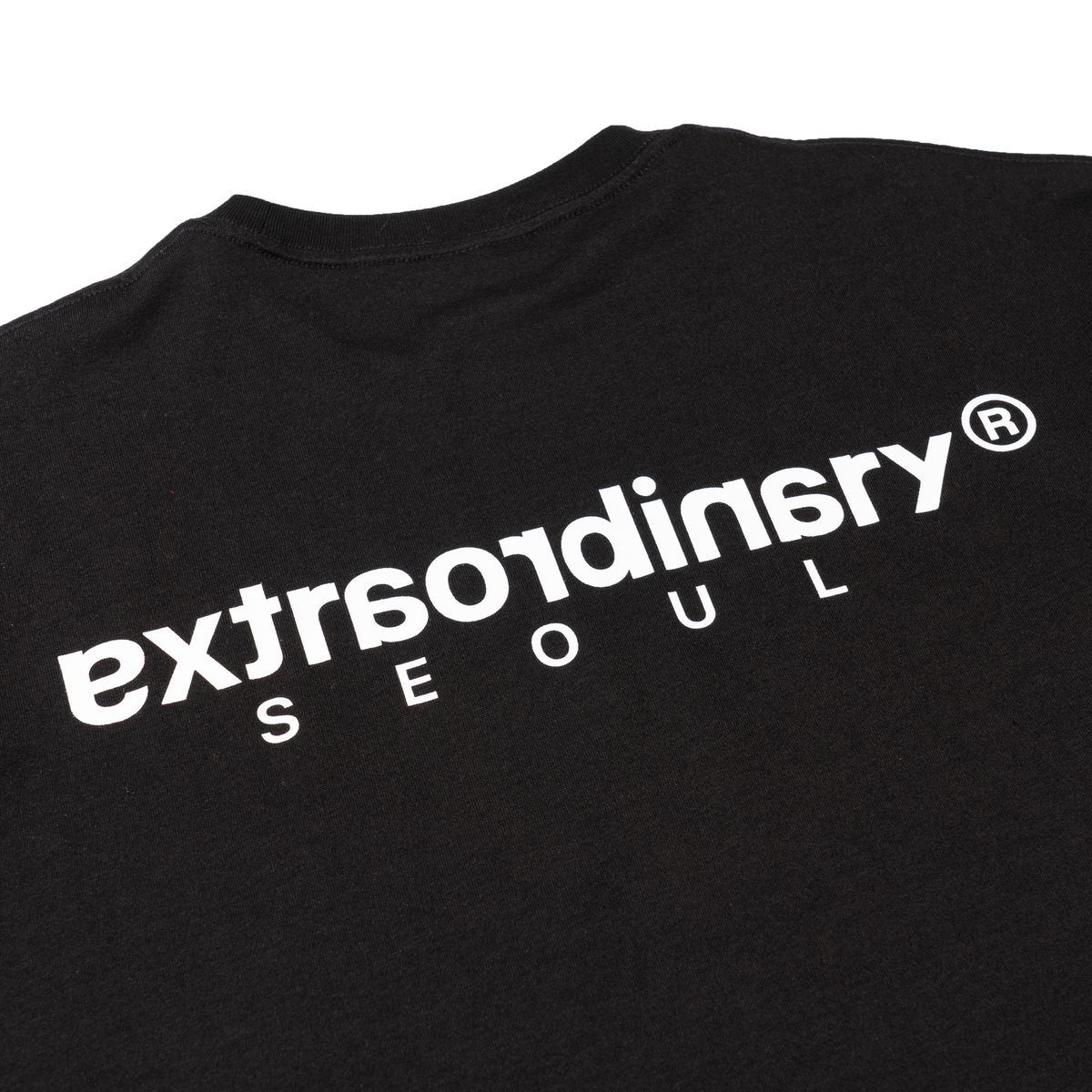 엑스트라오디너리(EXTRAORDINARY) 헤비코튼  BASIC SMALL LOGO TEE   BLACK
