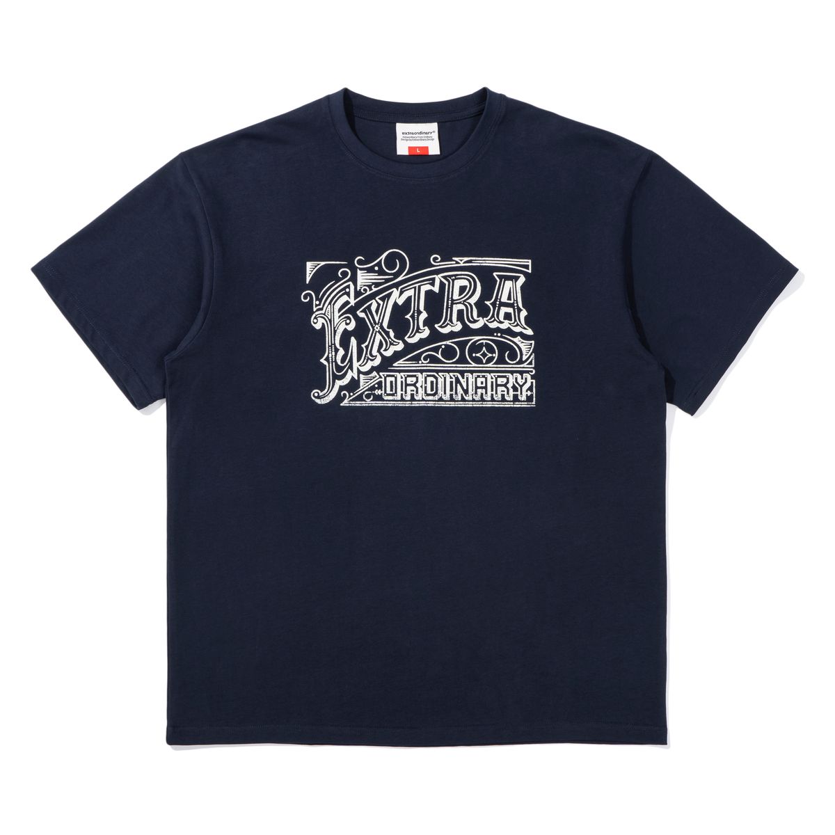 엑스트라오디너리(EXTRAORDINARY) 헤비코튼  EX VINTAGE LOGO TEE   NAVY