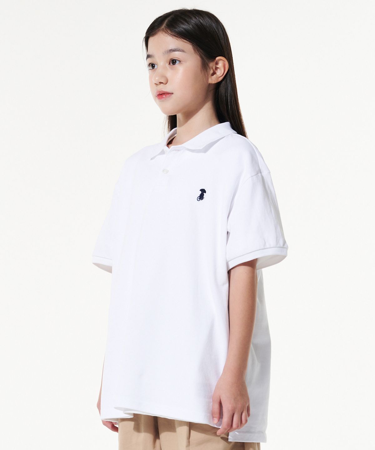 테이크이지 키즈(TAKEASY KIDS) 자이언트핏 피케 티셔츠(화이트)