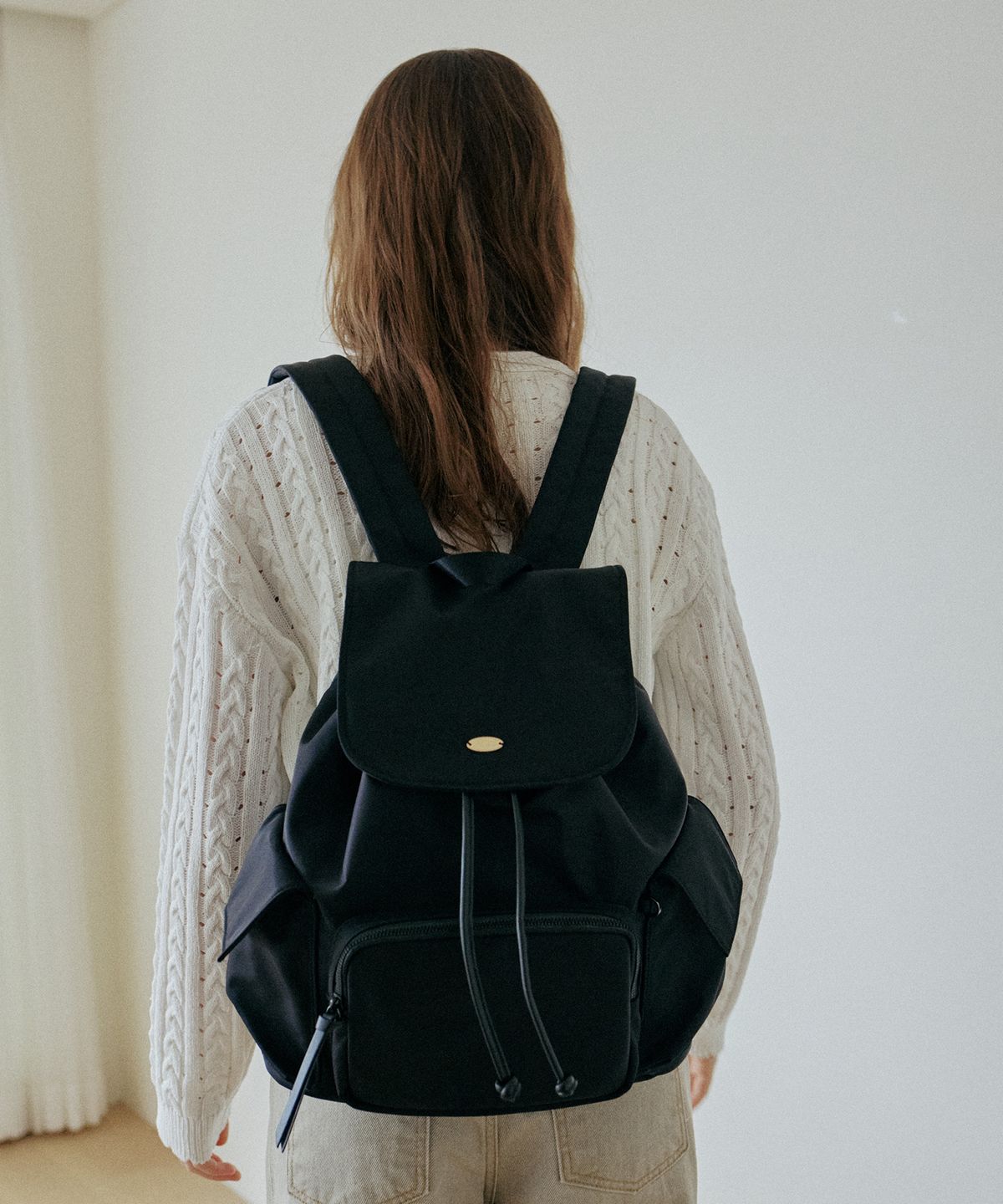 엽페(YUPPE) POCKET NYLON BACKPACK_BLACK