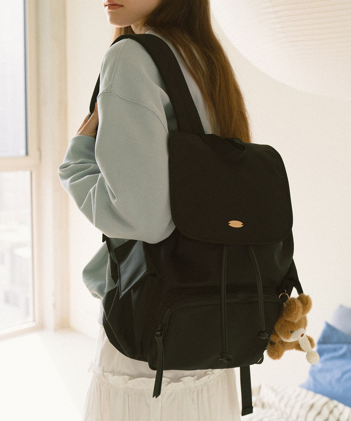 엽페(YUPPE) POCKET NYLON BACKPACK_BLACK