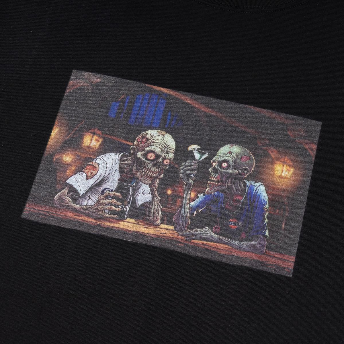 엑스트라오디너리(EXTRAORDINARY) 헤비코튼  ZOMBIE BAR TEE   BLACK
