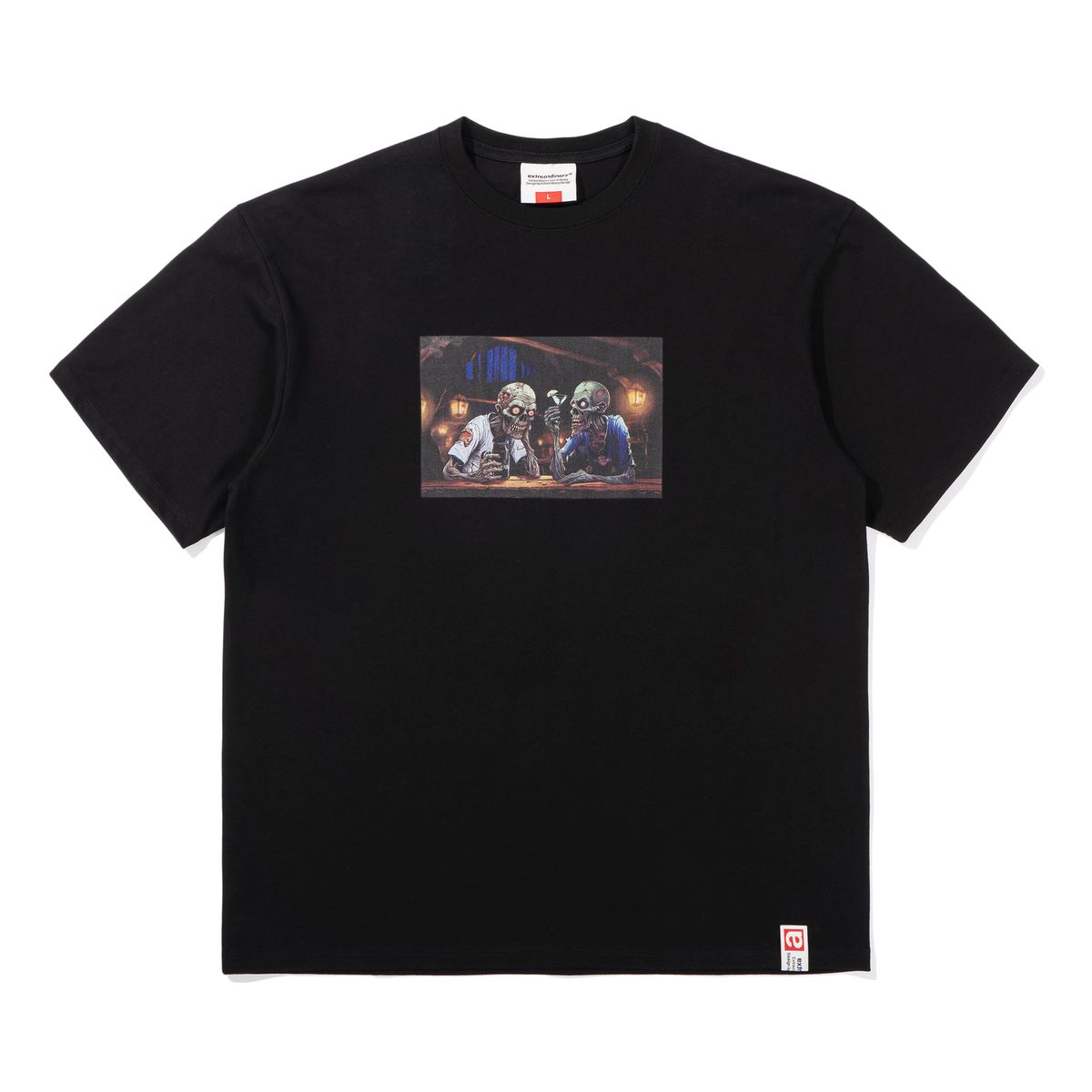 엑스트라오디너리(EXTRAORDINARY) 헤비코튼  ZOMBIE BAR TEE   BLACK