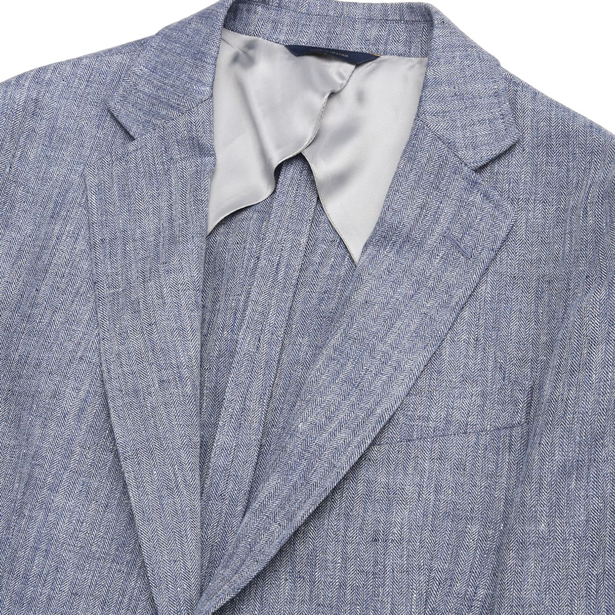 브룩스 브라더스(BROOKS BROTHERS) 클래식핏 린넨 헤링본 2버튼 재킷 (블루) (BBJSMF8458MES)