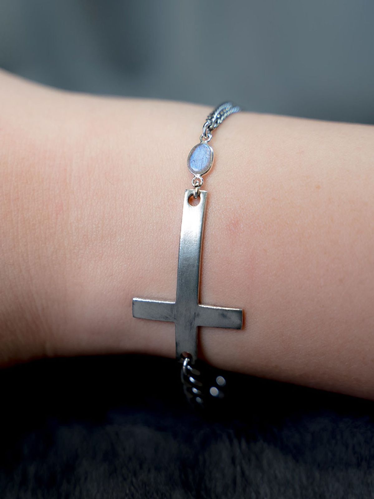 하랑(HARANG) HR 196B_ Labradorite Silver Chain Bracelet