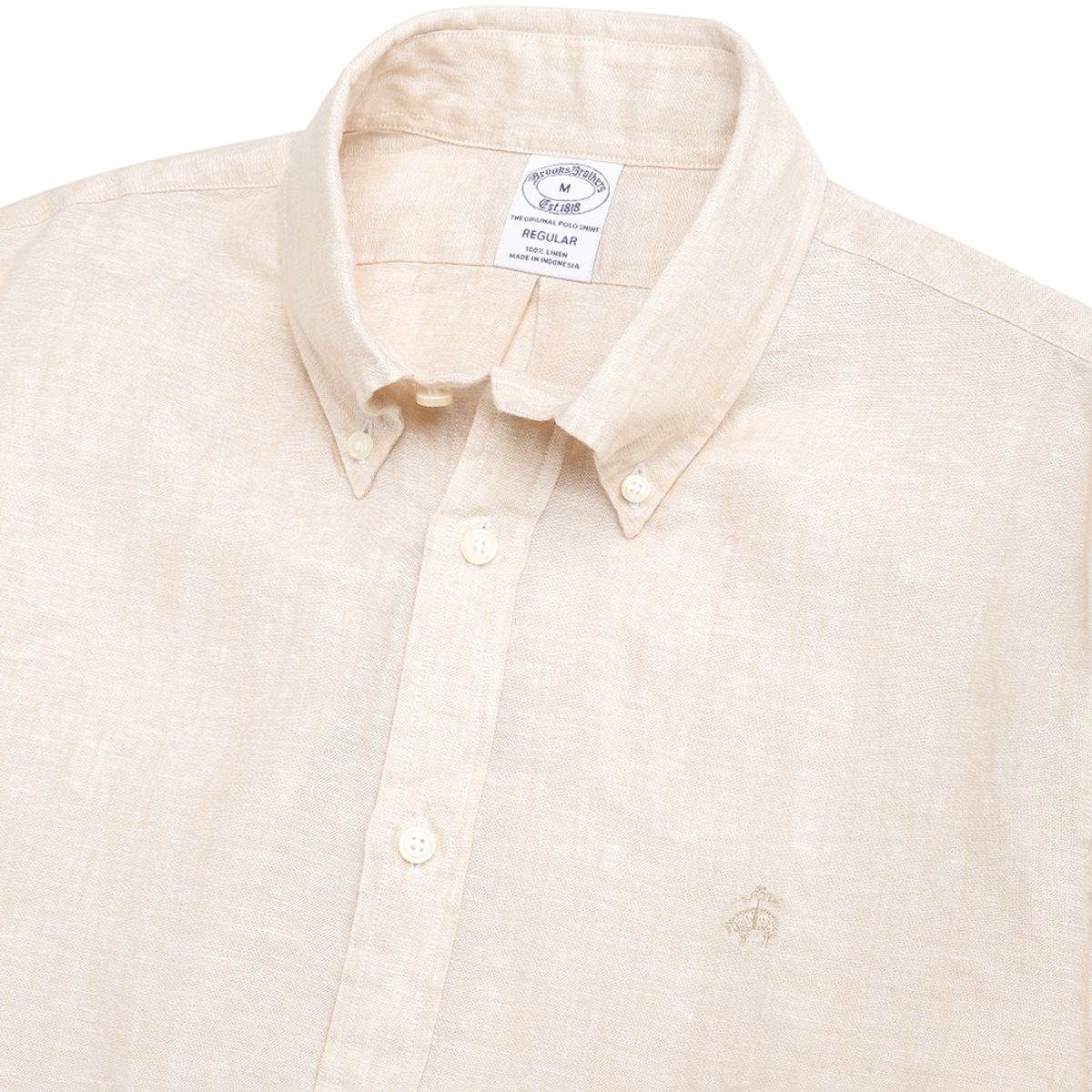 브룩스 브라더스(BROOKS BROTHERS) 배어드 맥넛 아이리쉬 린넨 셔츠 (베이지) (BBTHMM0414ZEM)