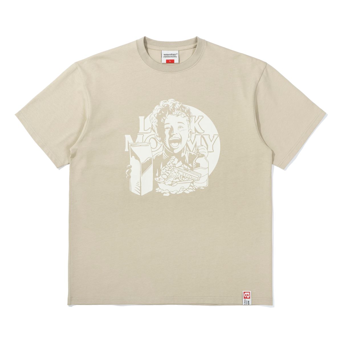 엑스트라오디너리(EXTRAORDINARY) 헤비코튼  MISCHIEVOUS BOY TEE   BEIGE