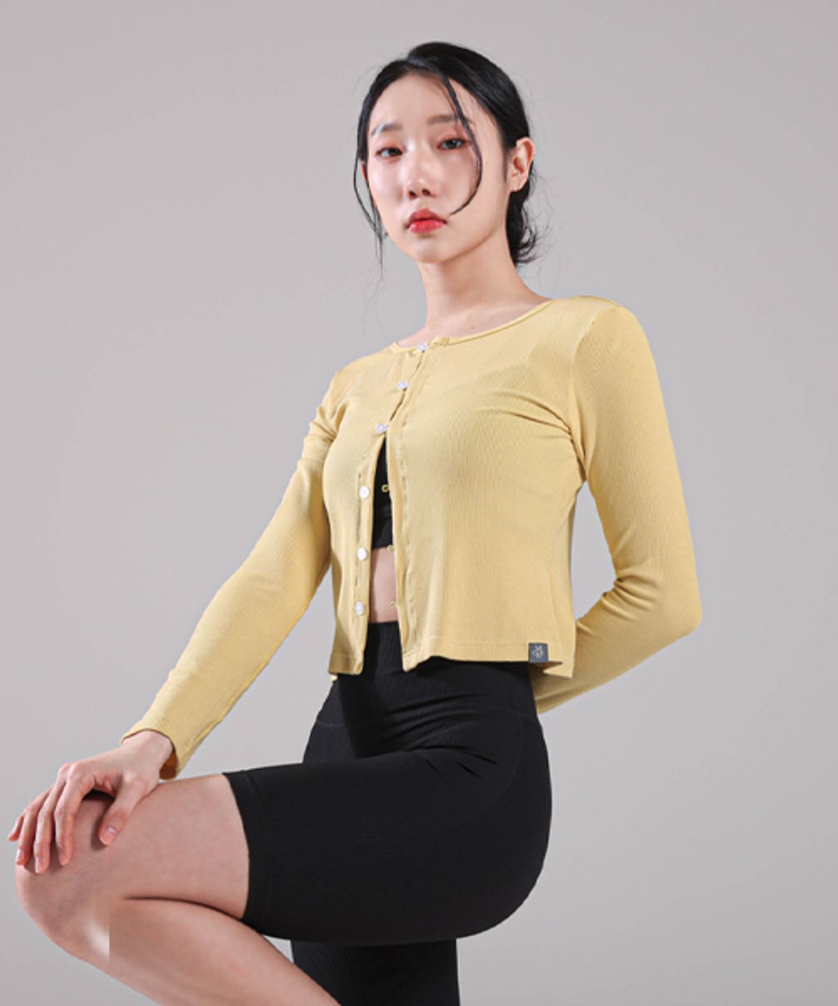 모어아웃(MOREOUT) 여성요가복 유라인 골지 가디건 3TT4359
