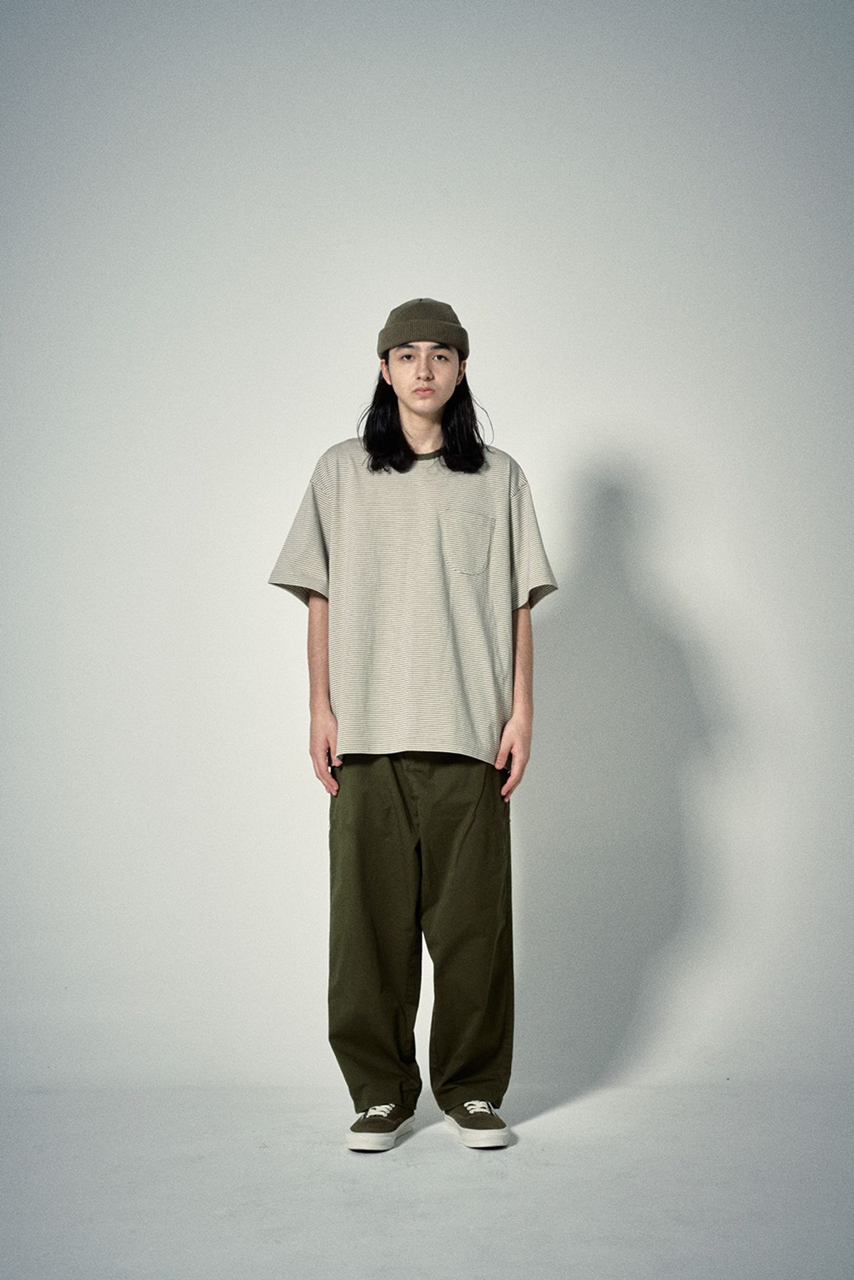 히즈핸더(HISHANDER) MULTI POCKET WIDE PANTS [Olive]