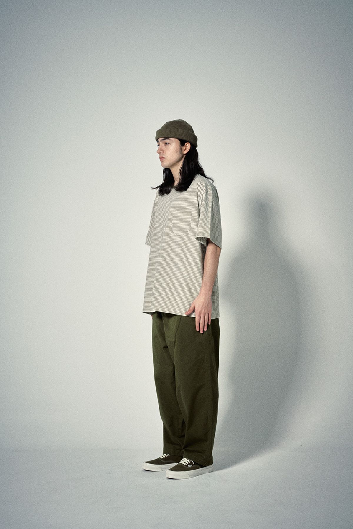 히즈핸더(HISHANDER) MULTI POCKET WIDE PANTS [Olive]
