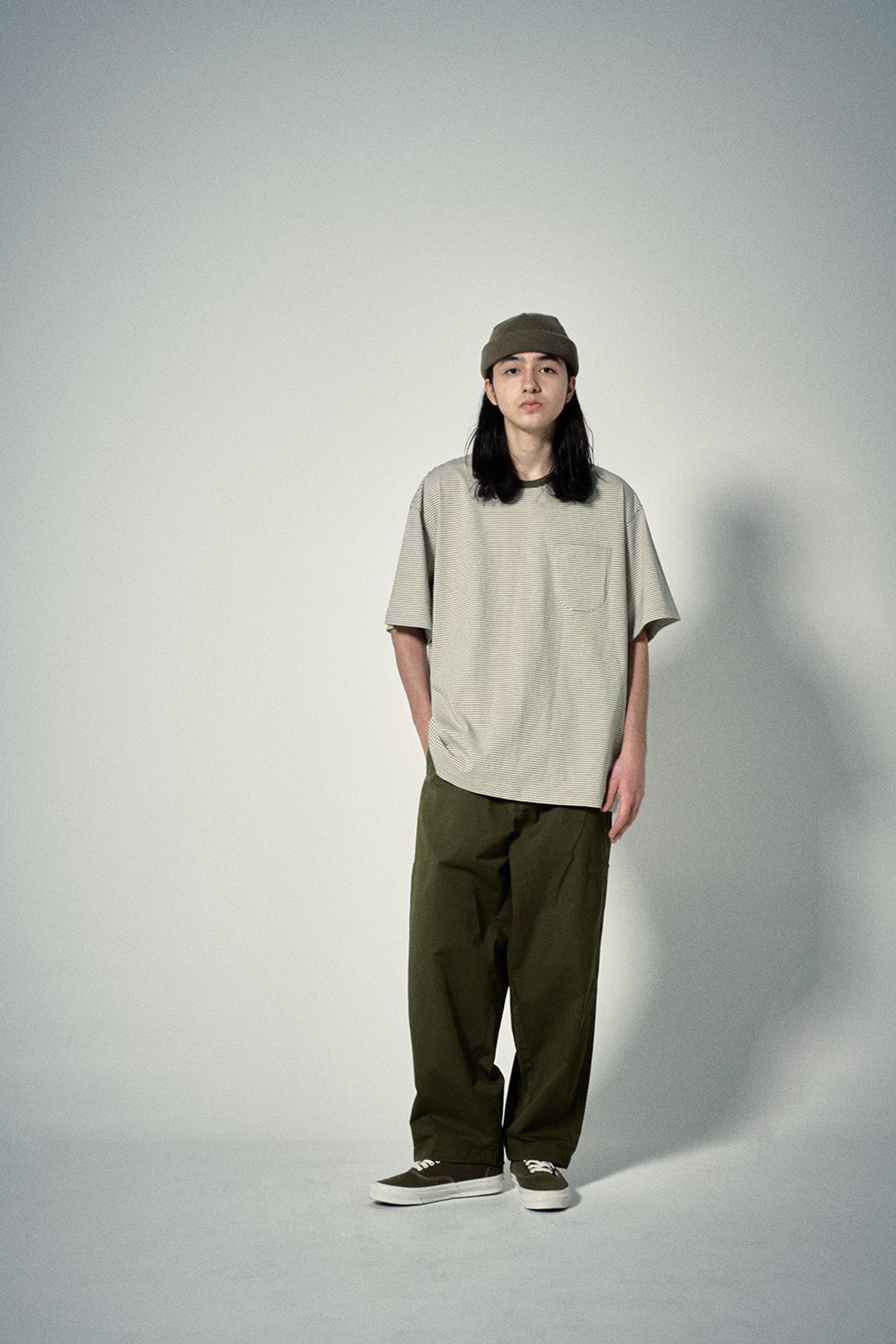 히즈핸더(HISHANDER) MULTI POCKET WIDE PANTS [Olive]