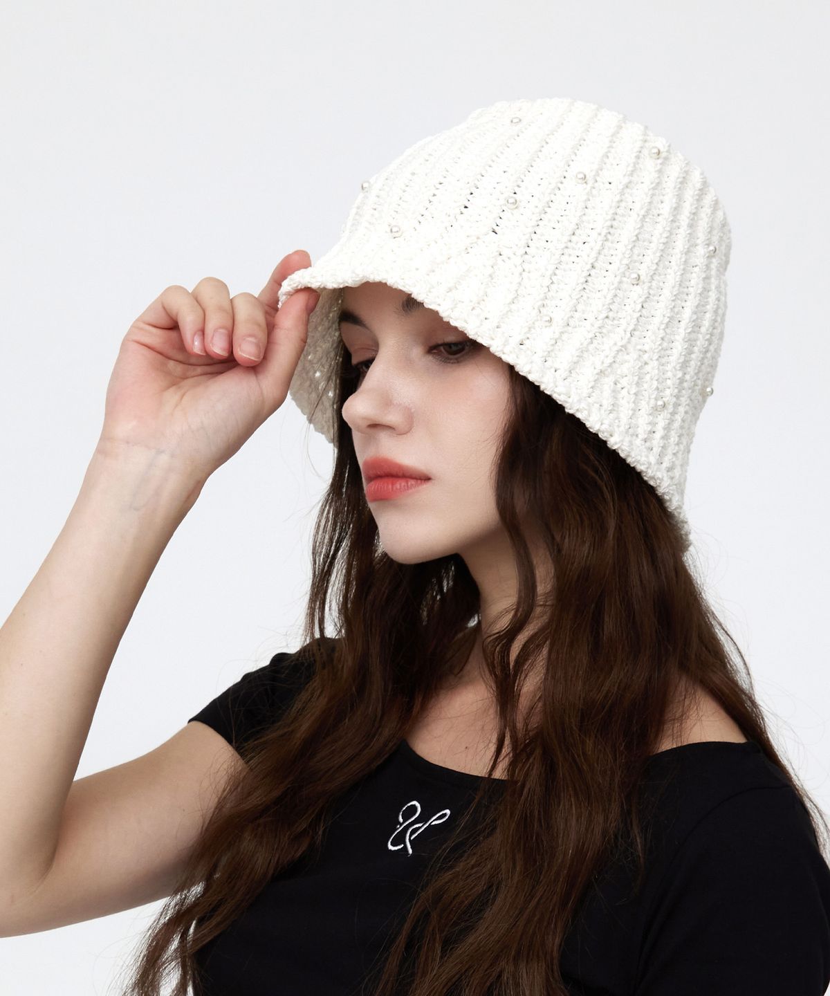 유룩(ULUK) 진주 썸머 드롭 버킷햇_Ivory