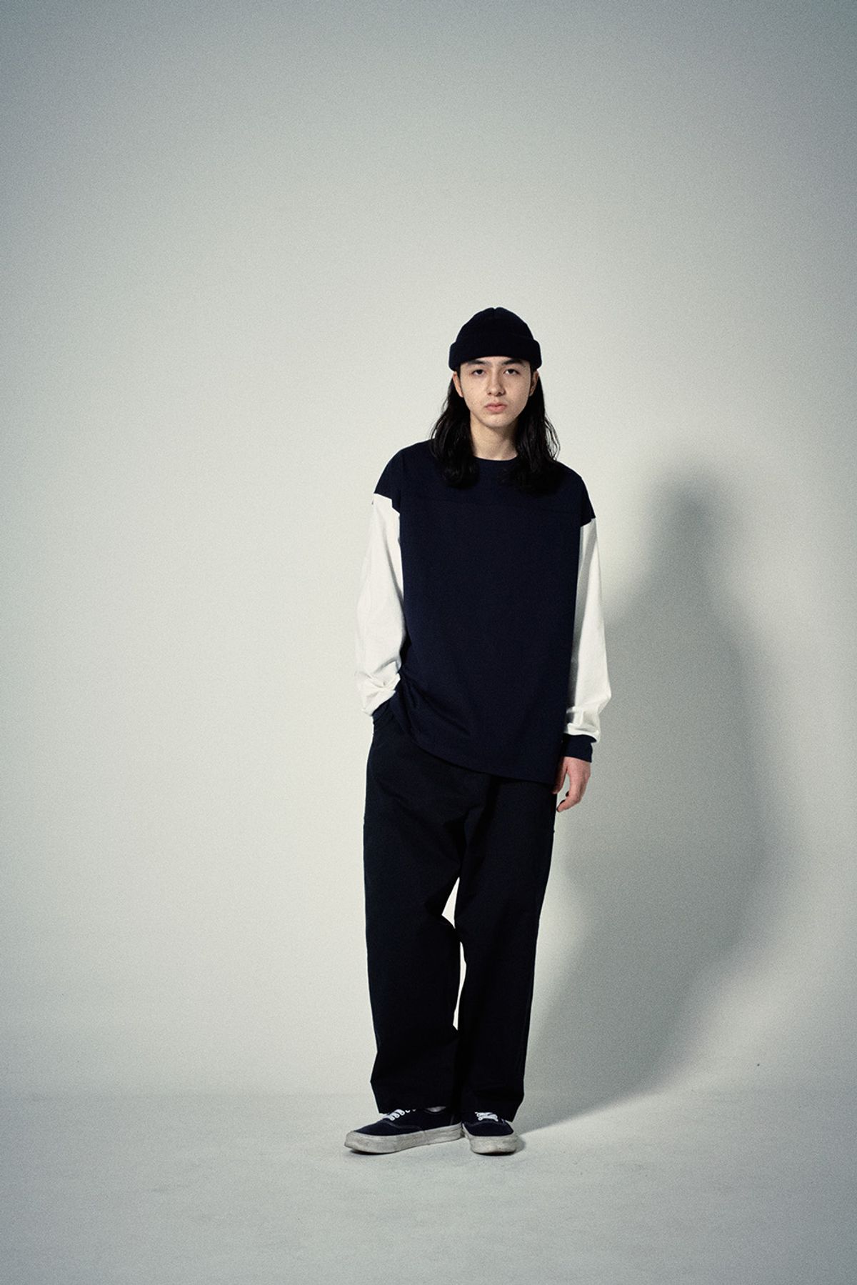 히즈핸더(HISHANDER) MULTI POCKET WIDE PANTS [Dark Navy]