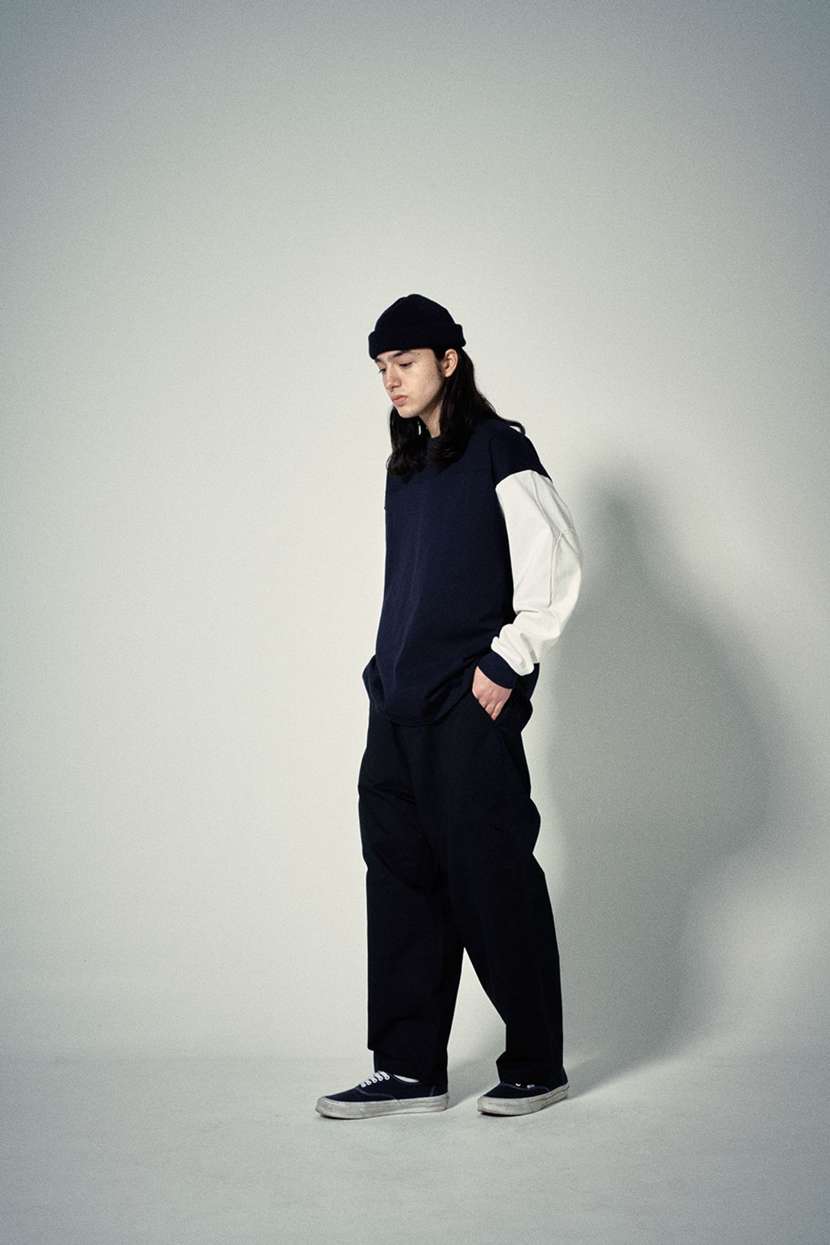 히즈핸더(HISHANDER) MULTI POCKET WIDE PANTS [Dark Navy]