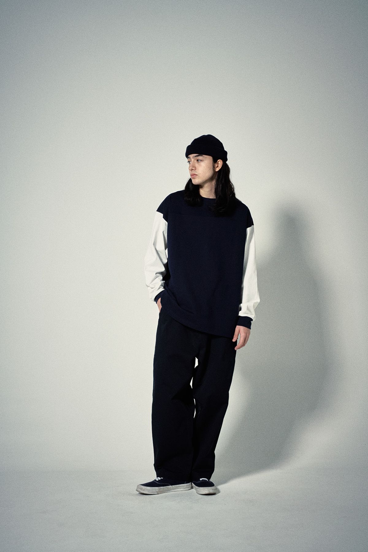 히즈핸더(HISHANDER) MULTI POCKET WIDE PANTS [Dark Navy]