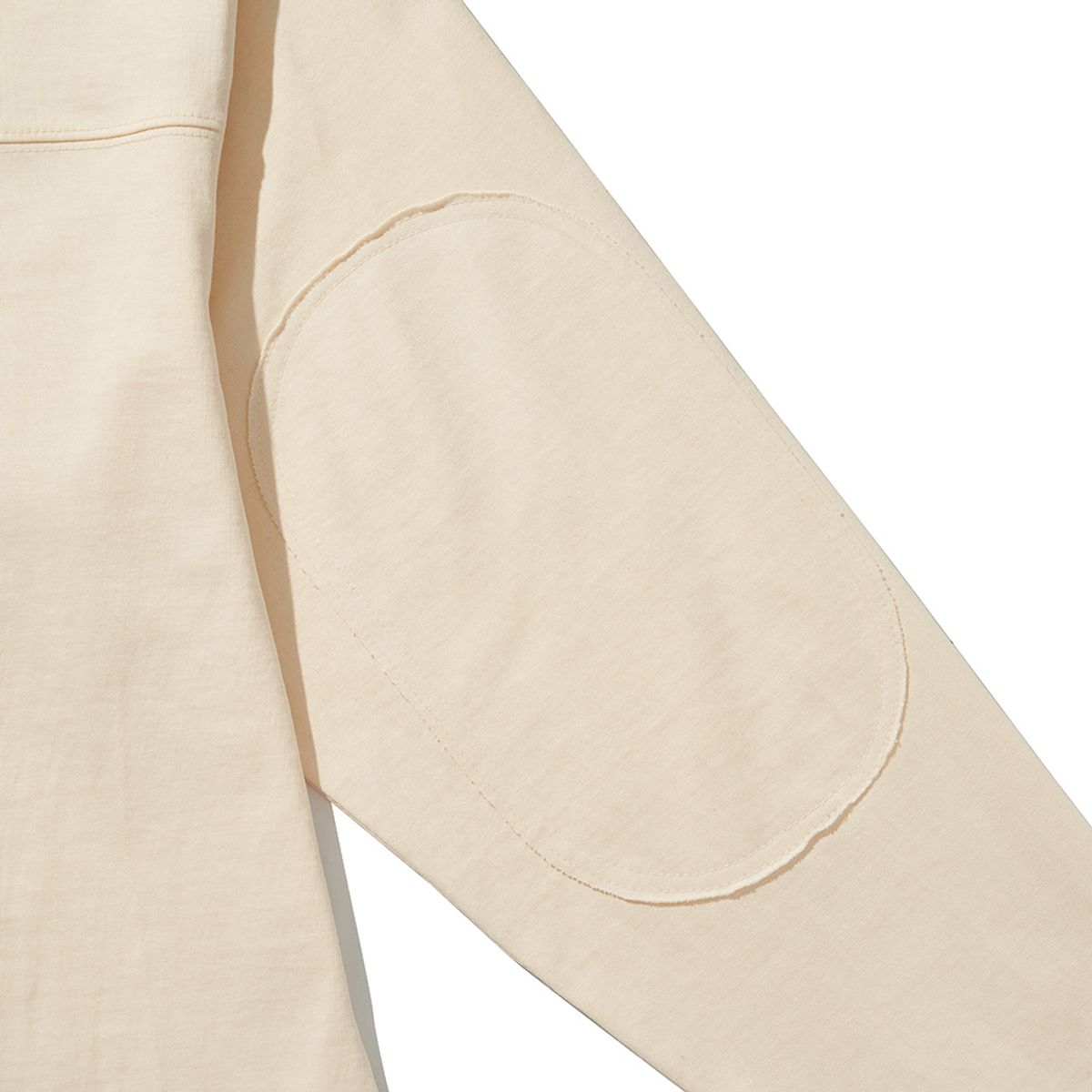 히즈핸더(HISHANDER) ROUND PATCH LONG SLEEVE T-SHIRTS [Ecru / Olive]