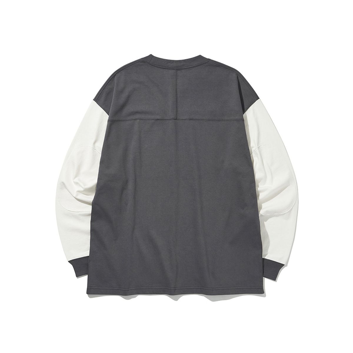 히즈핸더(HISHANDER) ROUND PATCH LONG SLEEVE T-SHIRTS [White / Grey]