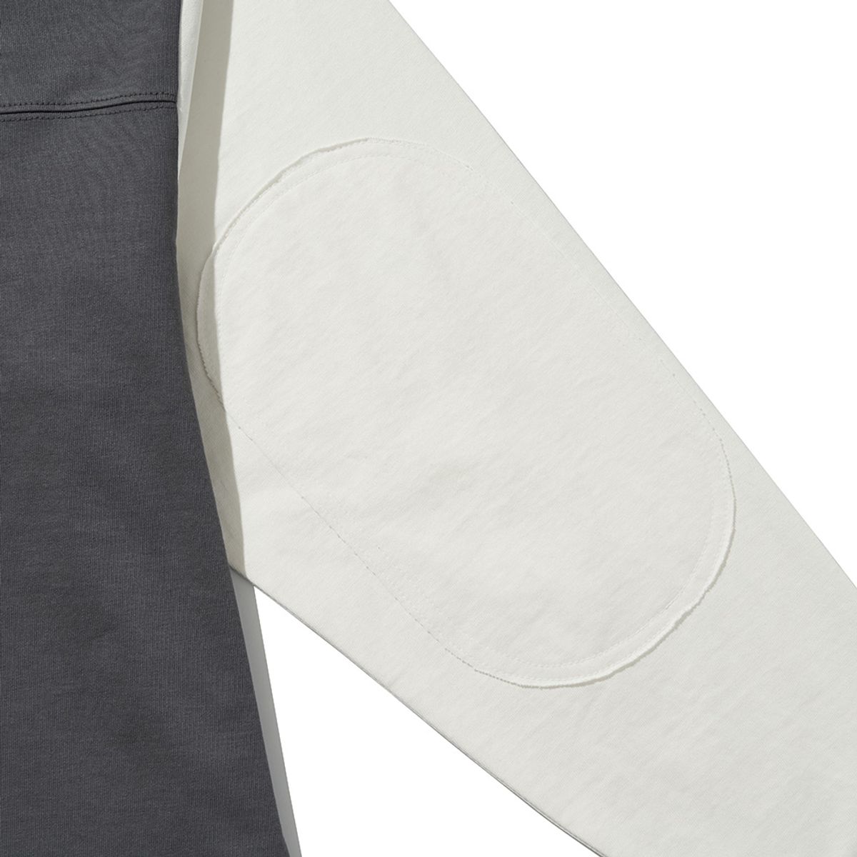 히즈핸더(HISHANDER) ROUND PATCH LONG SLEEVE T-SHIRTS [White / Grey]