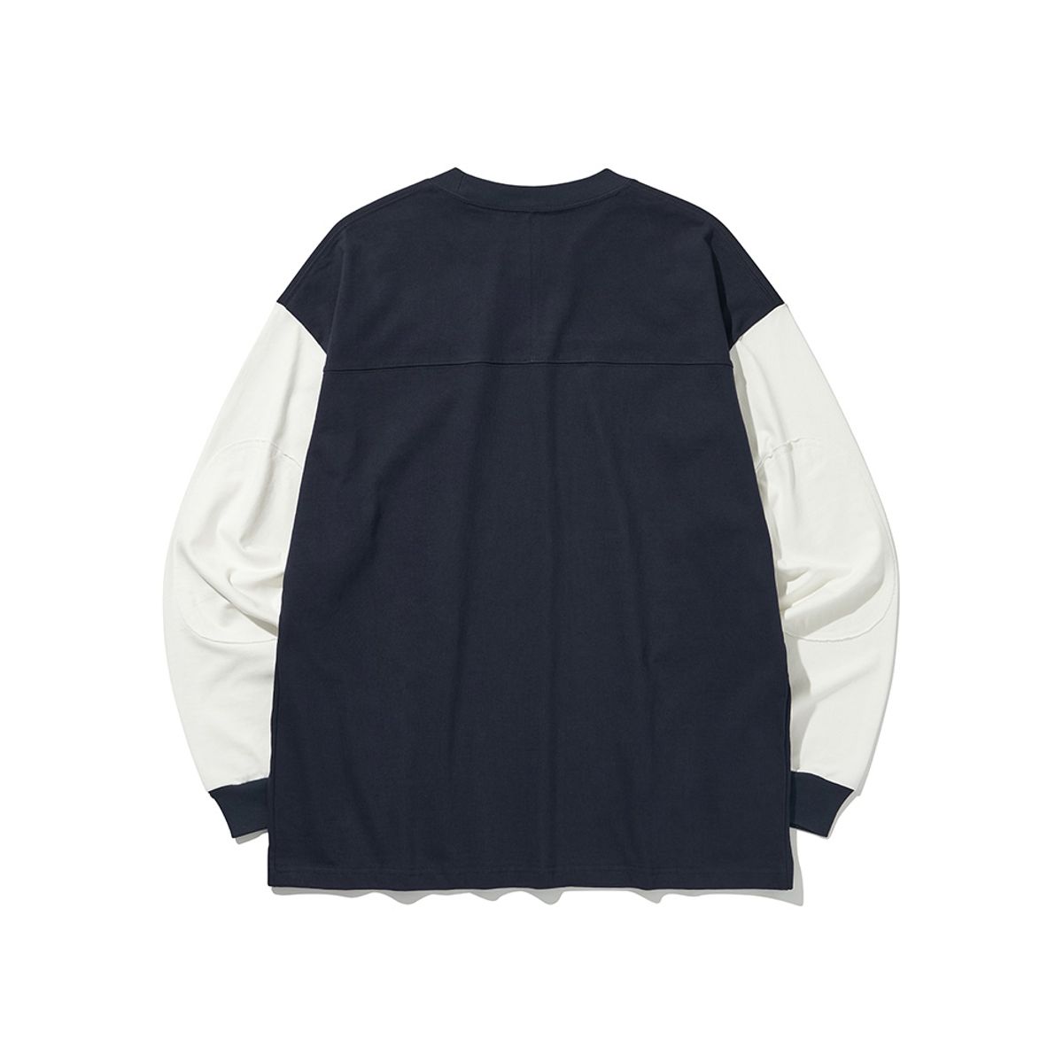 히즈핸더(HISHANDER) ROUND PATCH LONG SLEEVE T-SHIRTS [White / Navy]