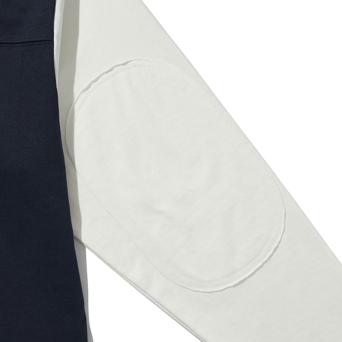 히즈핸더(HISHANDER) ROUND PATCH LONG SLEEVE T-SHIRTS [White / Navy]