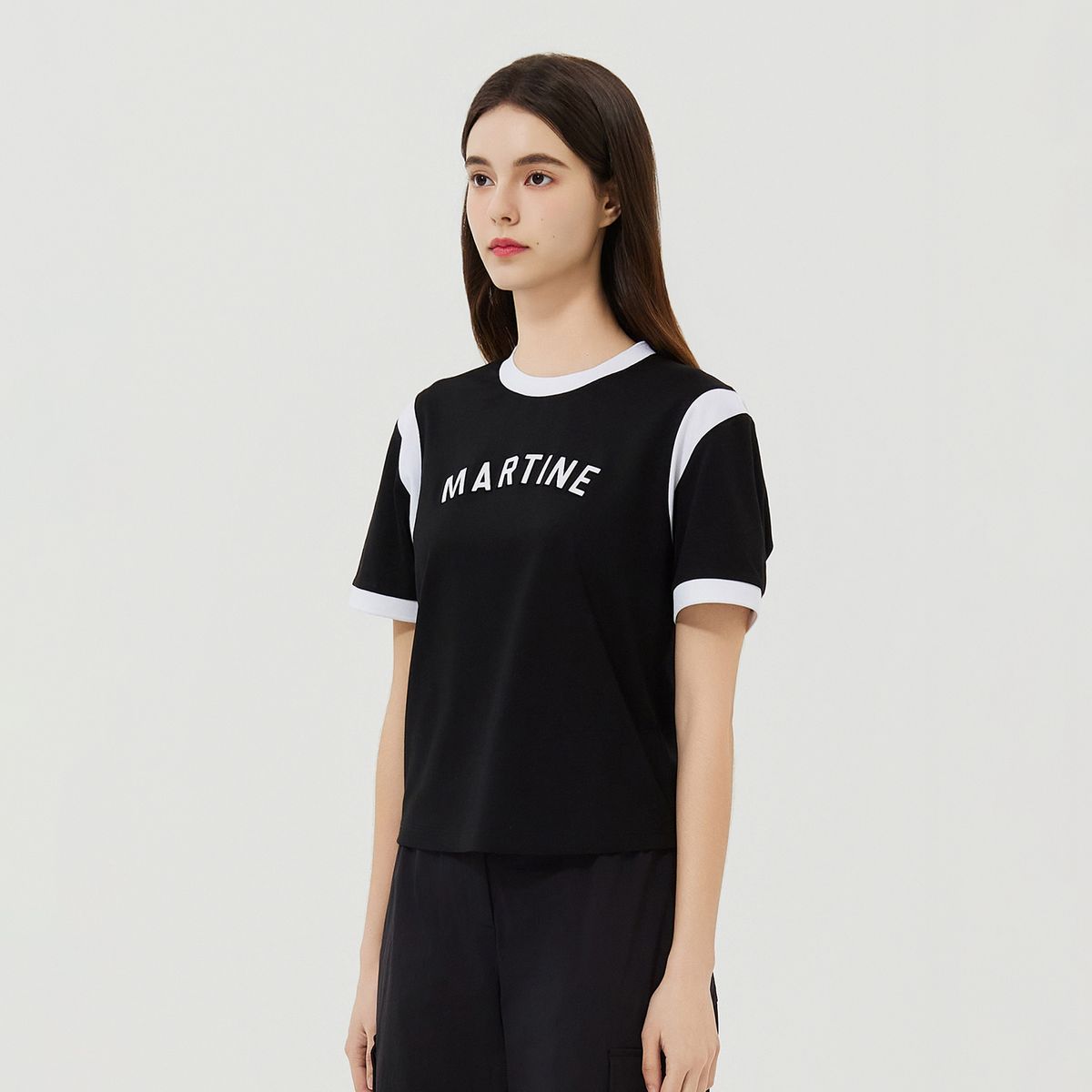 마틴골프(MARTINE GOLF) Collaboration Round Neck T-Shirts_Black