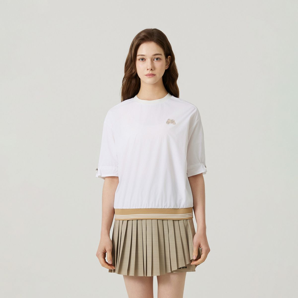 마틴골프(MARTINE GOLF) Puff Sleeve Round Neck Shirts_White
