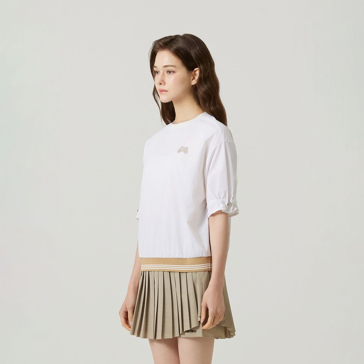 마틴골프(MARTINE GOLF) Puff Sleeve Round Neck Shirts_White