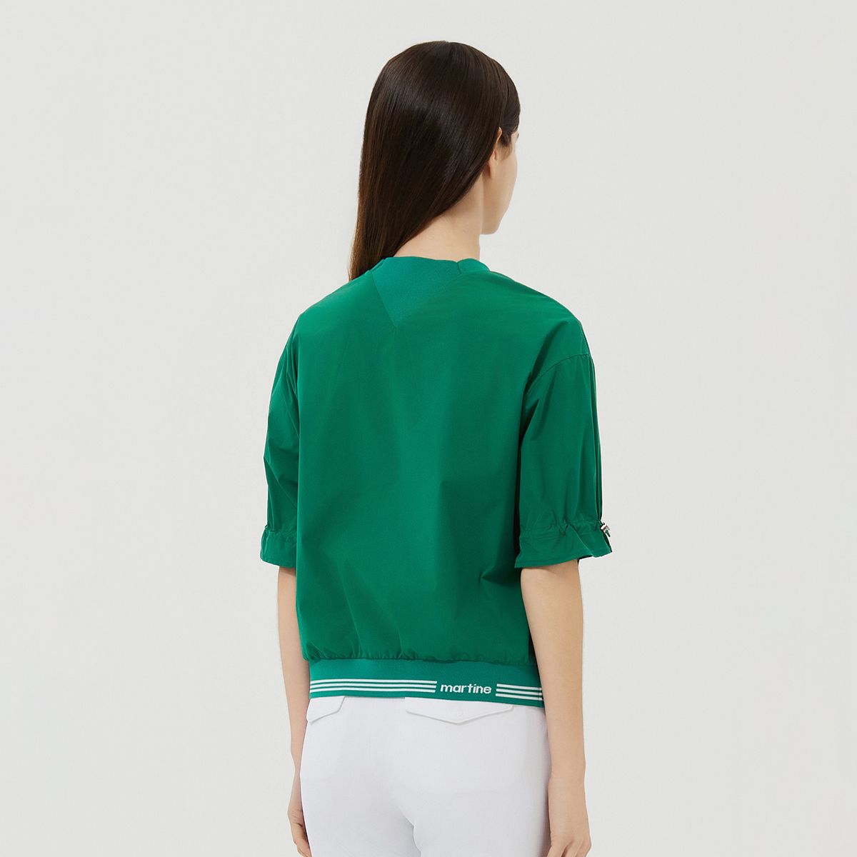 마틴골프(MARTINE GOLF) Puff Sleeve Round Neck Shirts_Green