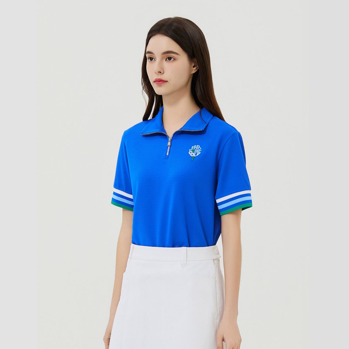 마틴골프(MARTINE GOLF) Half Zip-up Color Matching T-Shirts_Blue