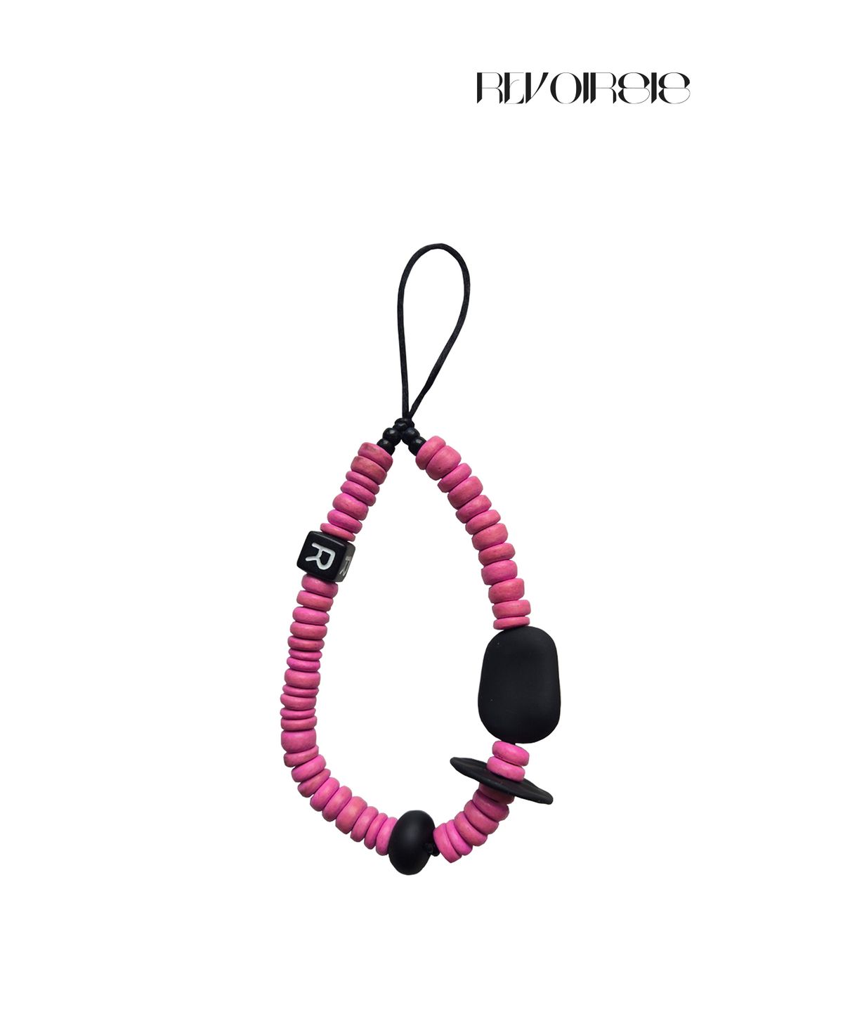 르브아시스(REVOIRSIS) nature beads phone strap short pink