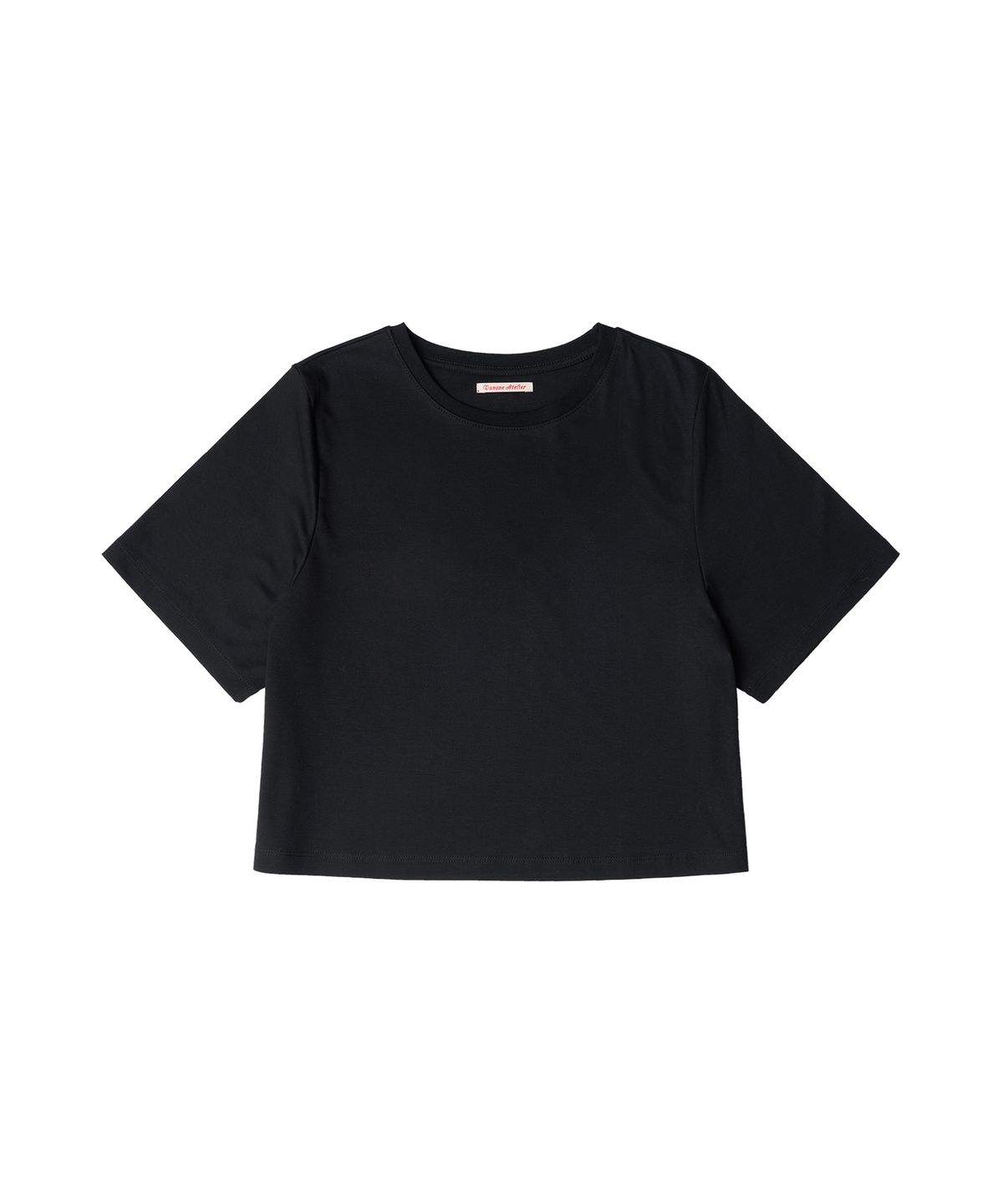 반원 아틀리에(VANONE ATELIER) A3488 루즈핏 크롭 티셔츠_Black
