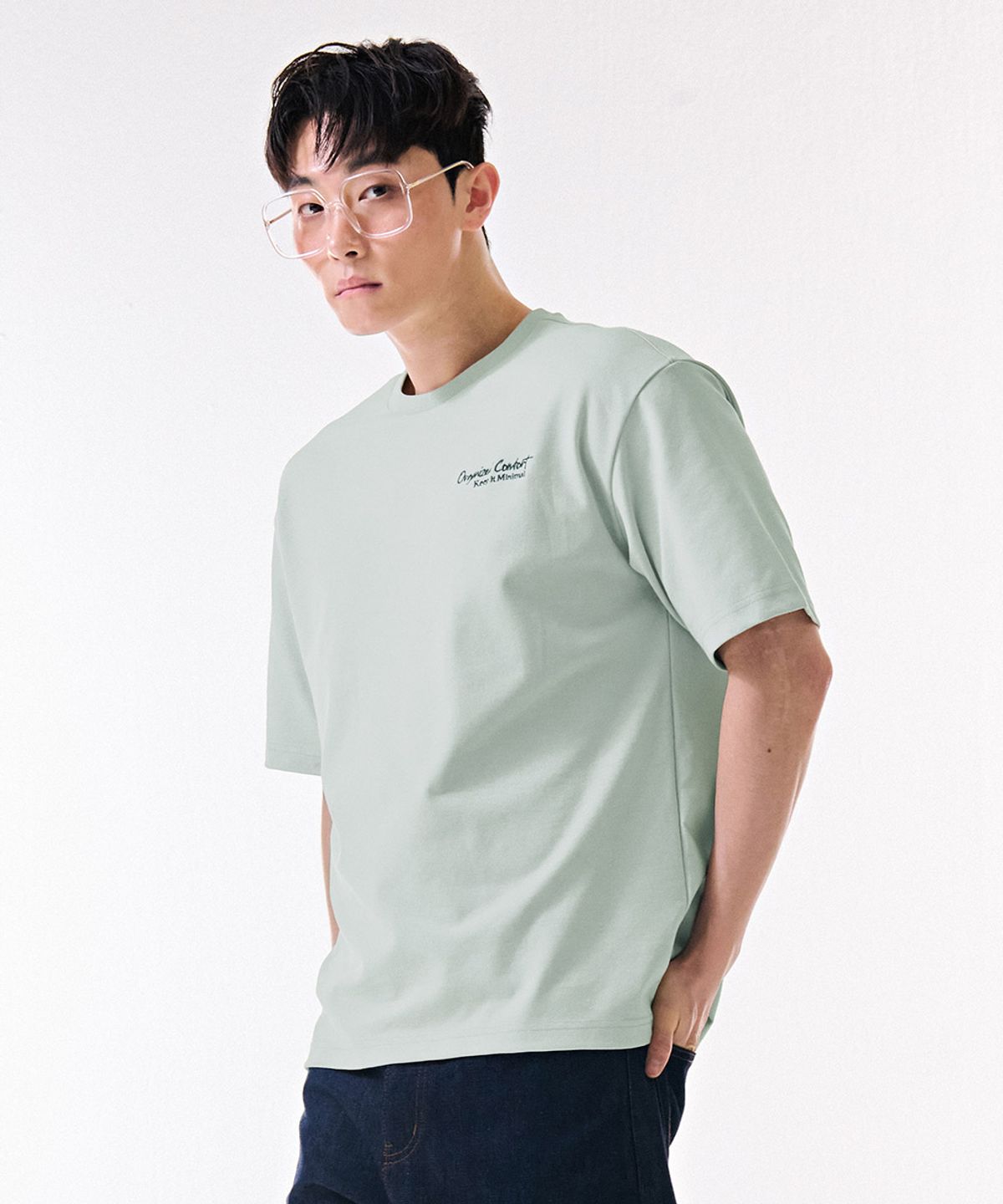 체이스컬트(CHASECULT) 남성 모던 레터링 반팔 티셔츠-DBRK5815D0S