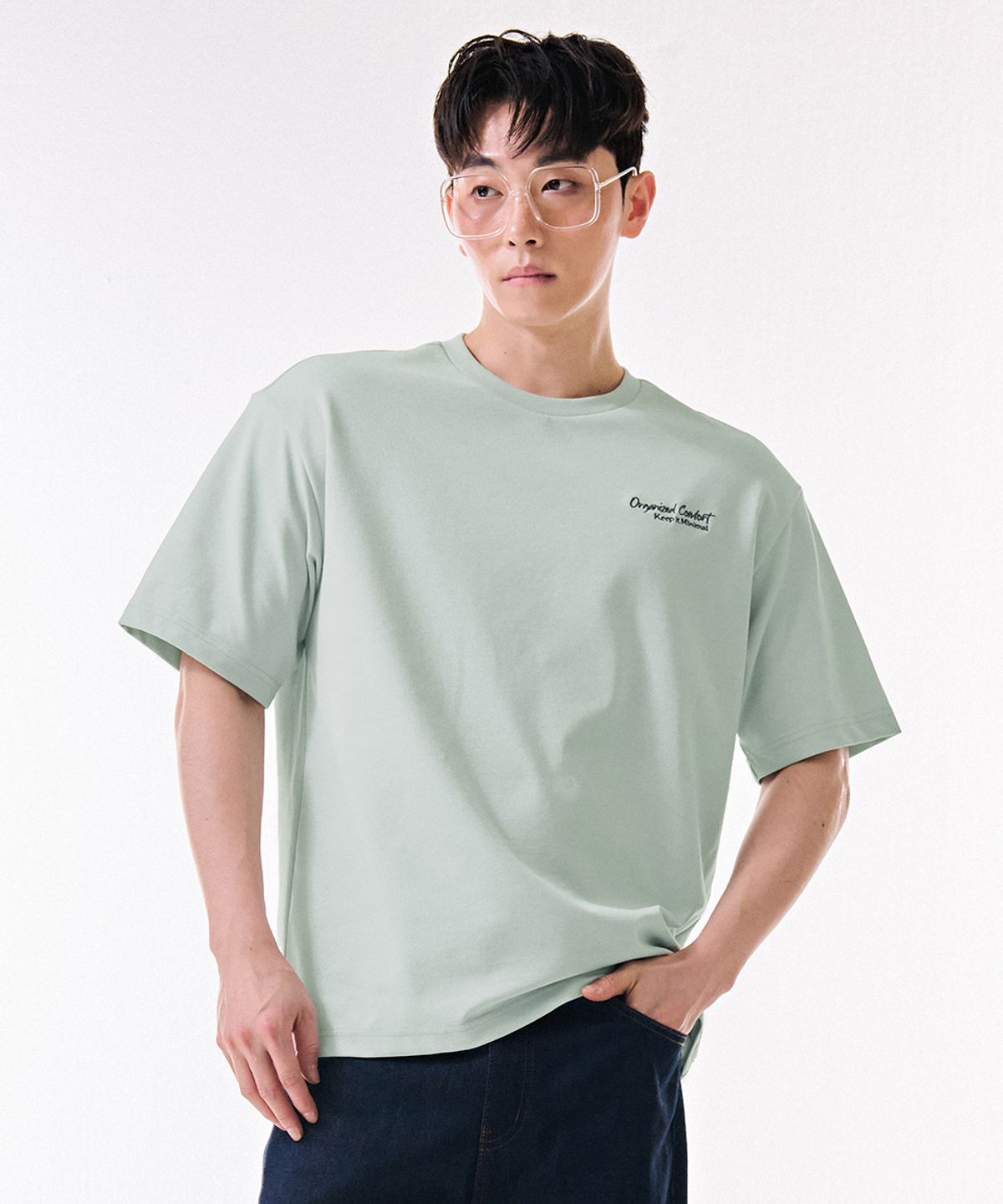 체이스컬트(CHASECULT) 남성 모던 레터링 반팔 티셔츠-DBRK5815D0S
